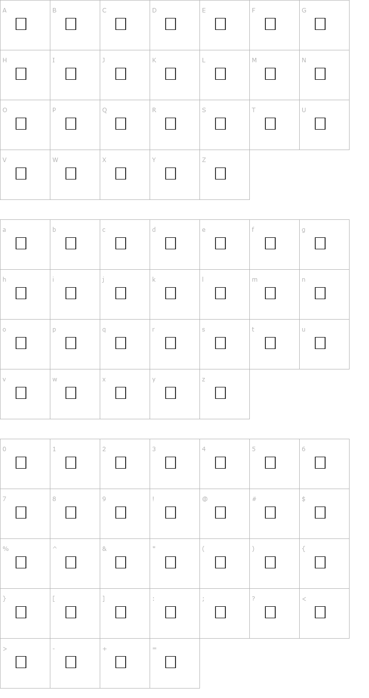 Character Map MASSON Regular Font