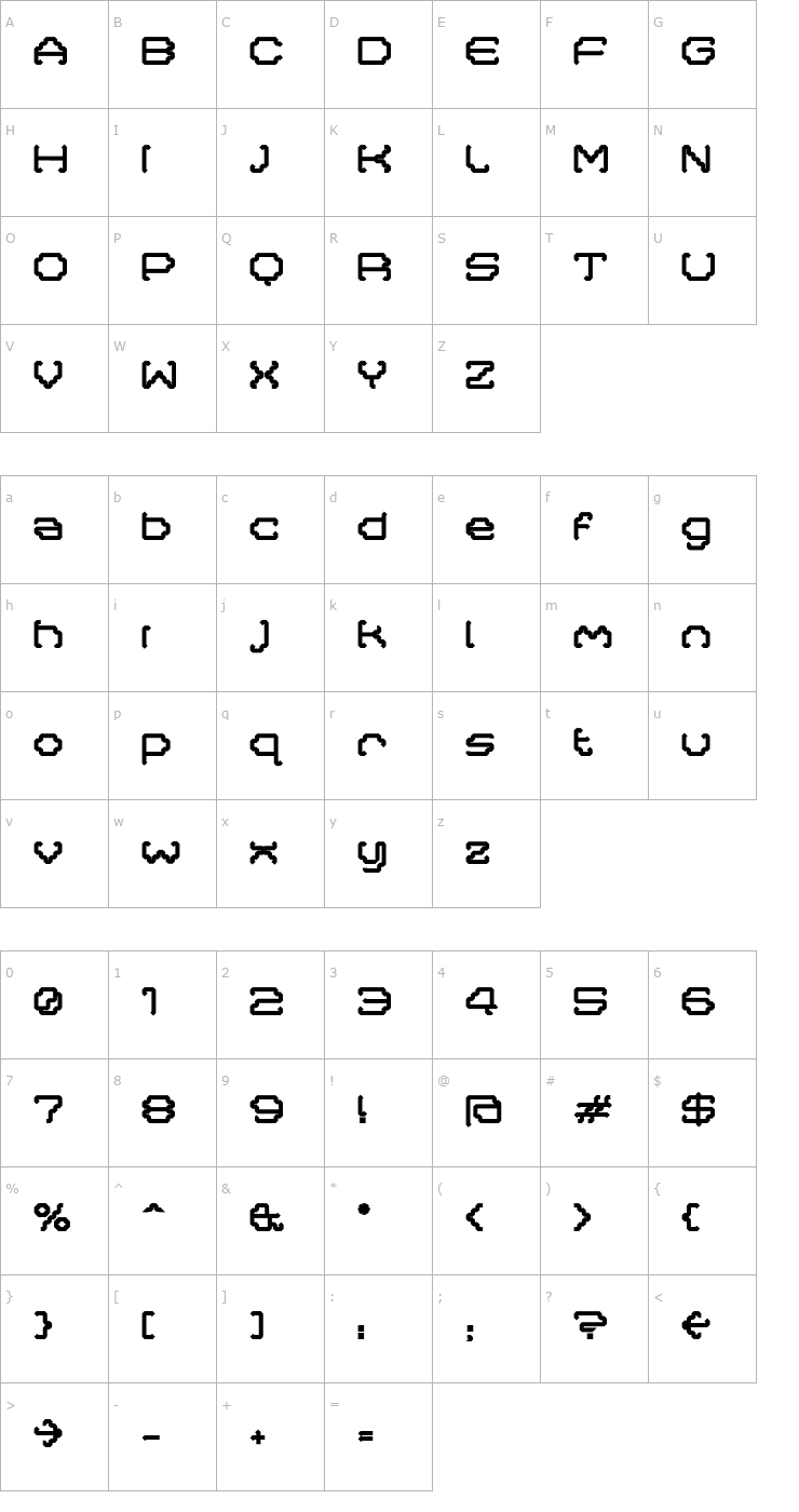 Character Map MastaBold Font