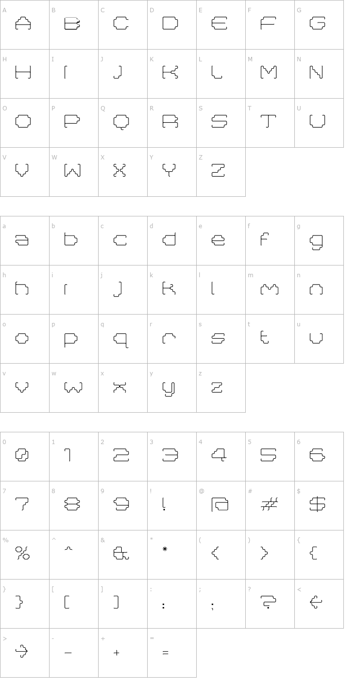 Character Map MastaLight Font