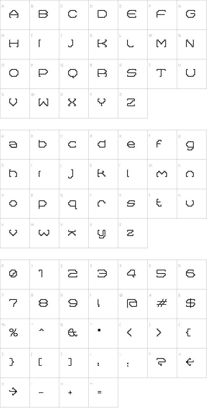 Character Map MastaRegular Font