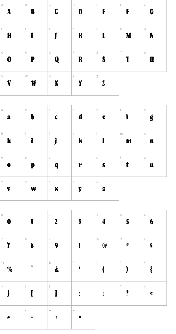 Character Map Masters Regular Font