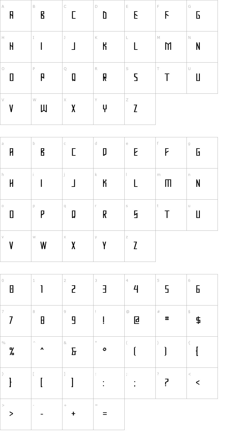 Character Map Mastodon Font