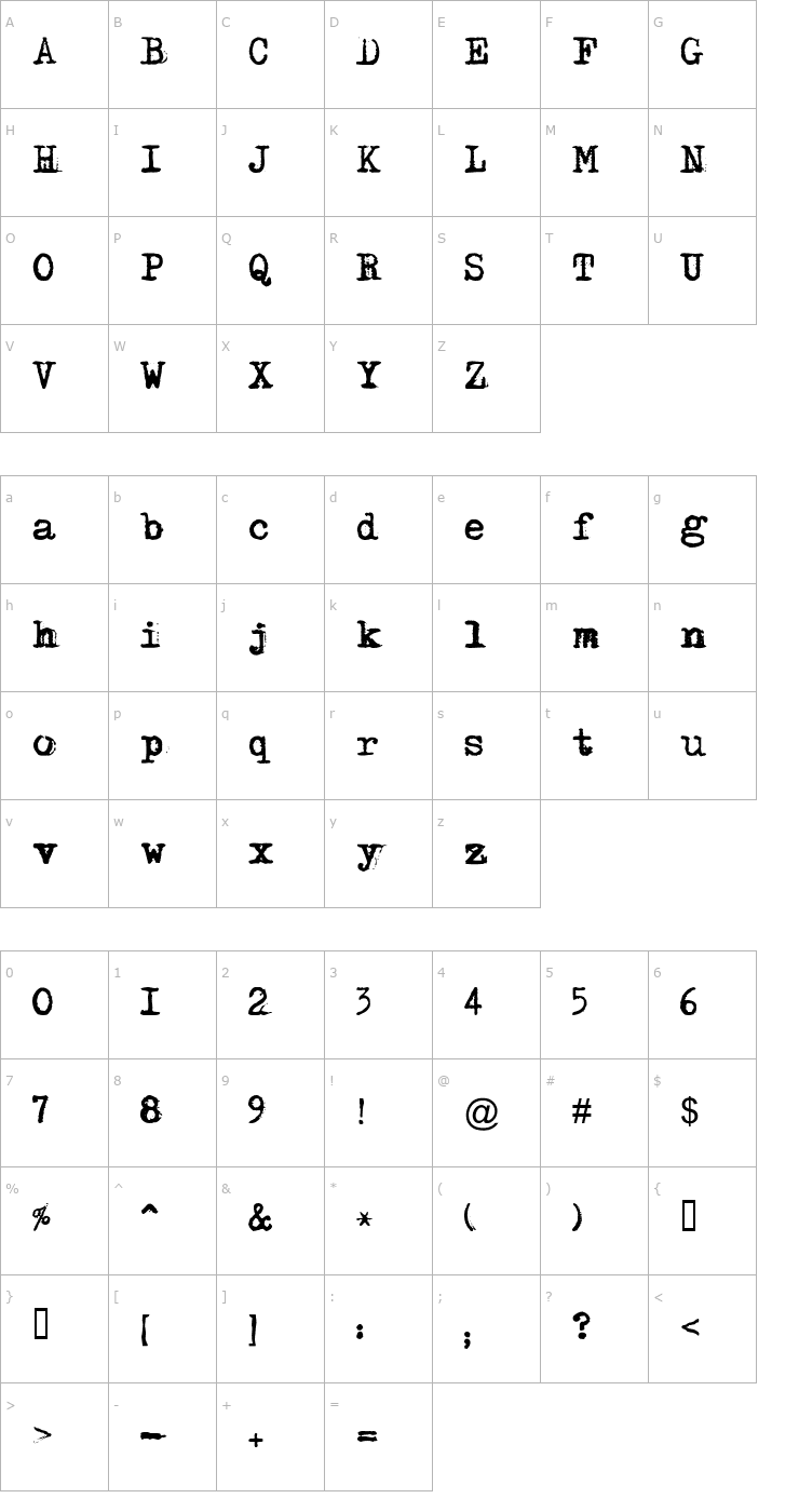 Character Map Maszyna Font