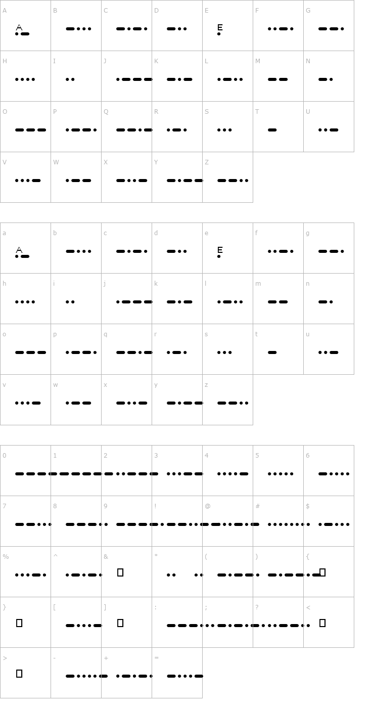 Character Map Match Morse (Shareware) Font