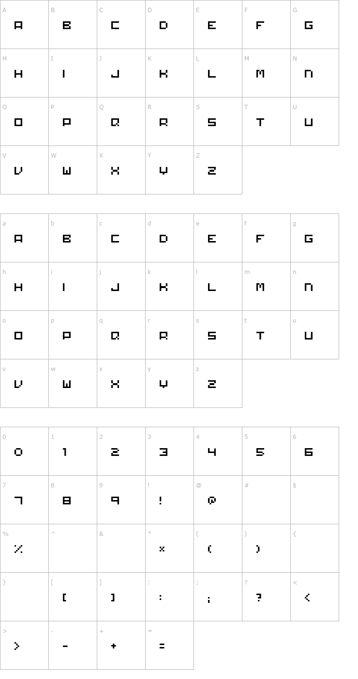 Character Map Matchworks Font