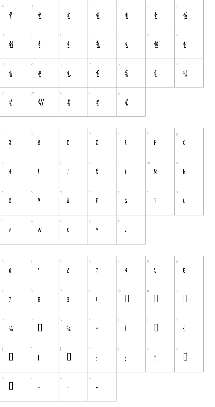 Character Map Matejo Font