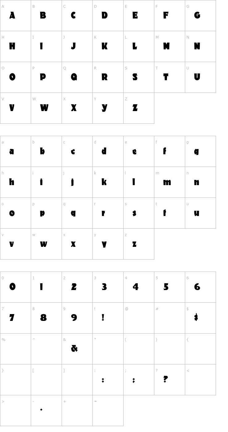 Character Map Materhorn Font