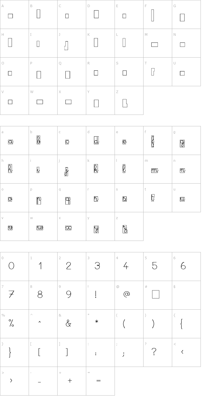 Character Map Maternellecolor Cursive Case Font