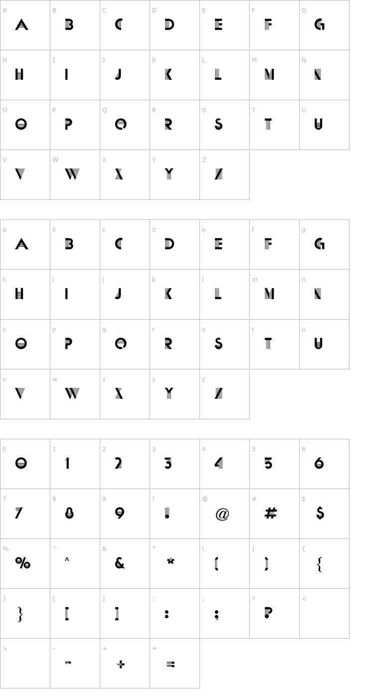 Character Map Matra CG Font