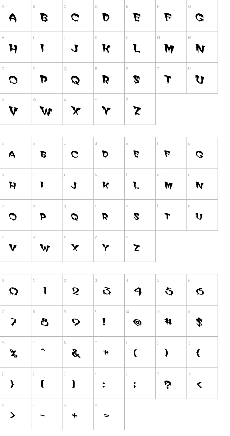 Character Map Matter Of Fact Font