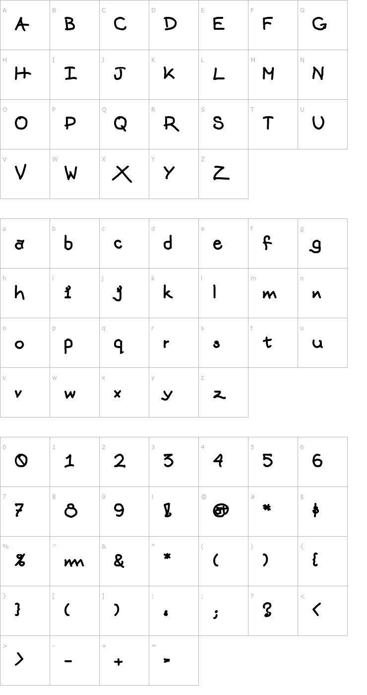 Character Map mattts rope Font