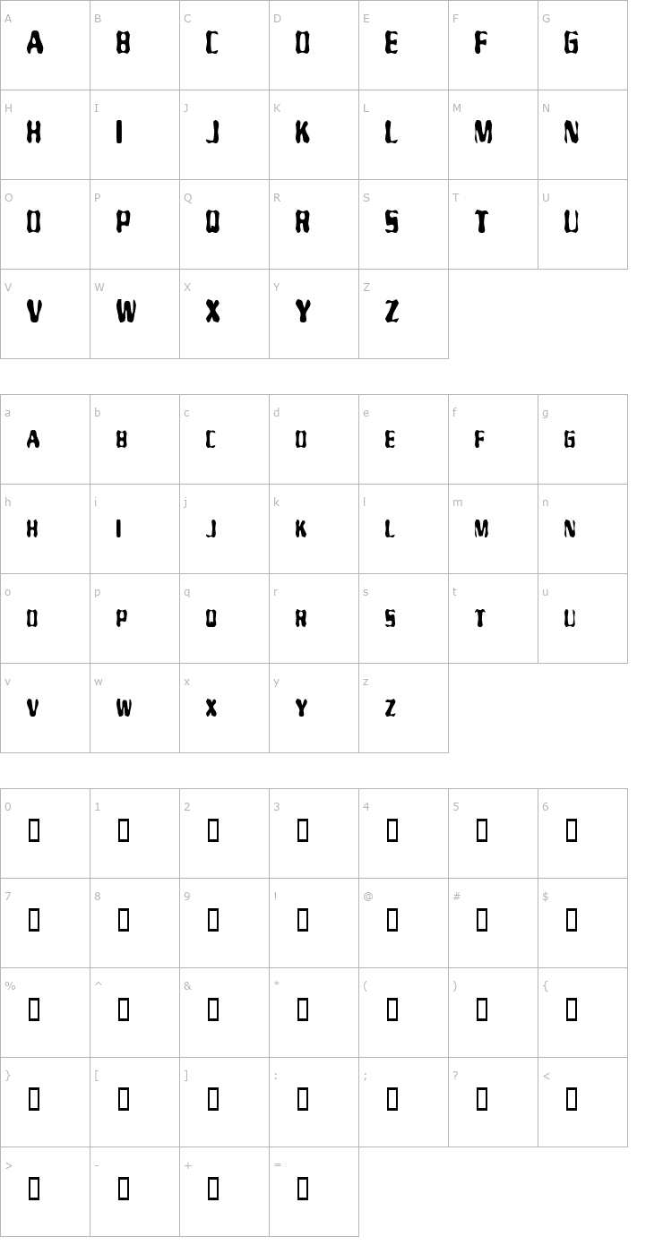 Character Map Mayaku Font