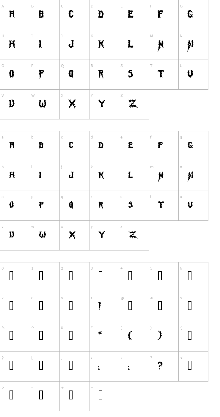 Character Map Mayhem Font