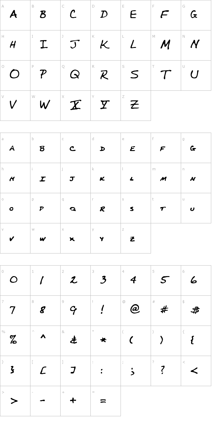Character Map Maynard Regular Font