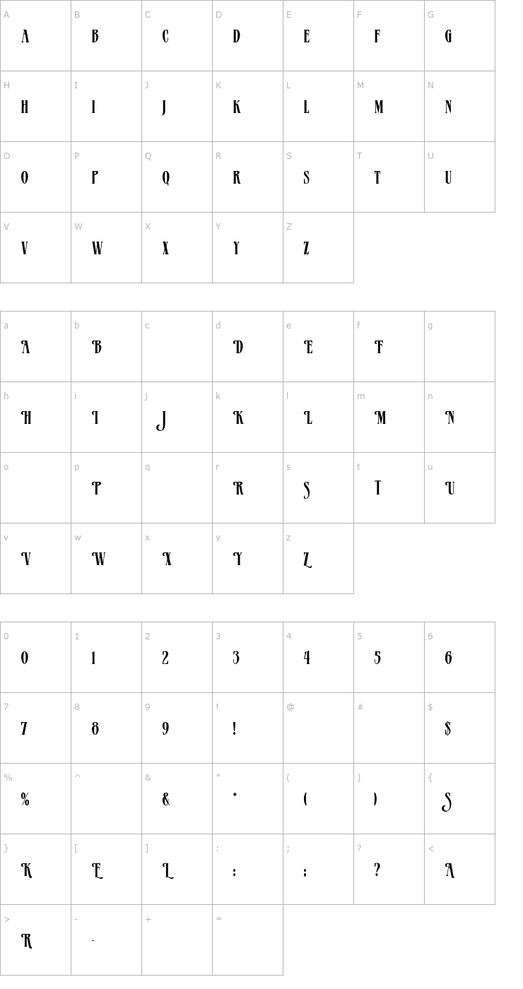 Character Map MazamaPlain Font