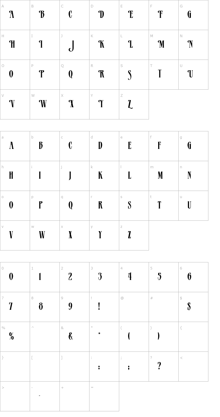 Character Map MazamaRegular Font