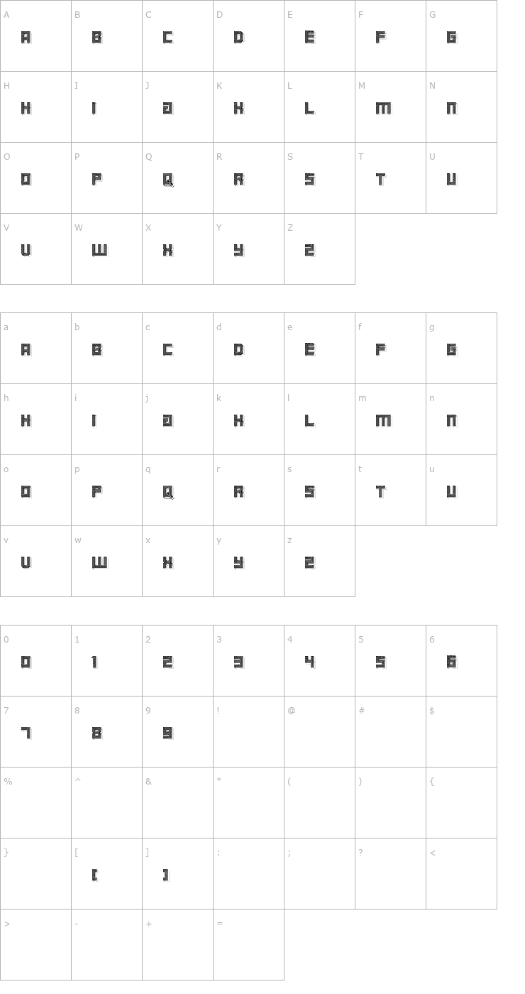 Character Map Maze Font