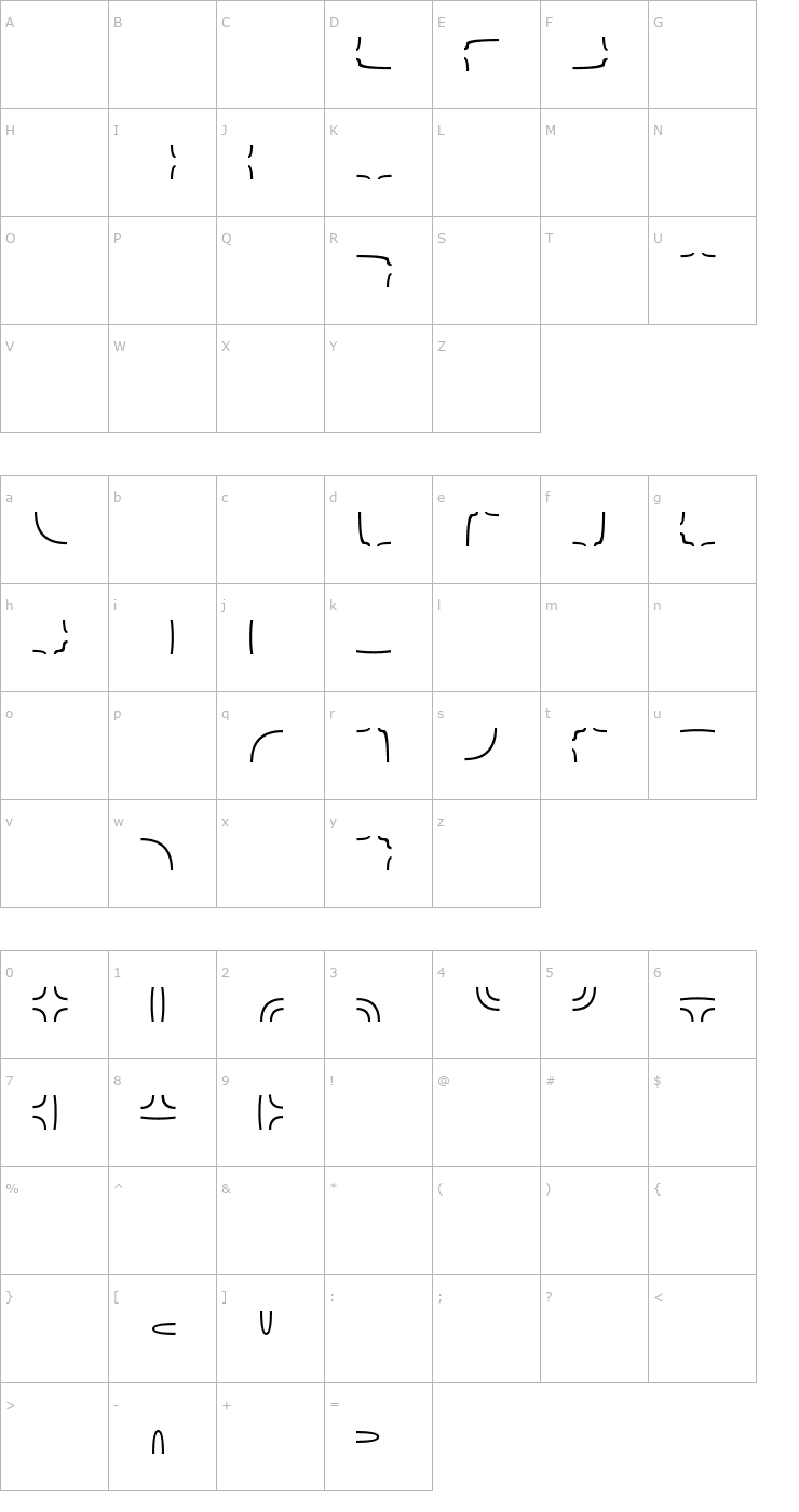 Character Map Maze Maker Cavern Level 2F Font