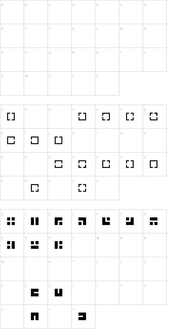 Character Map Maze Maker Inverted Level 1F Font