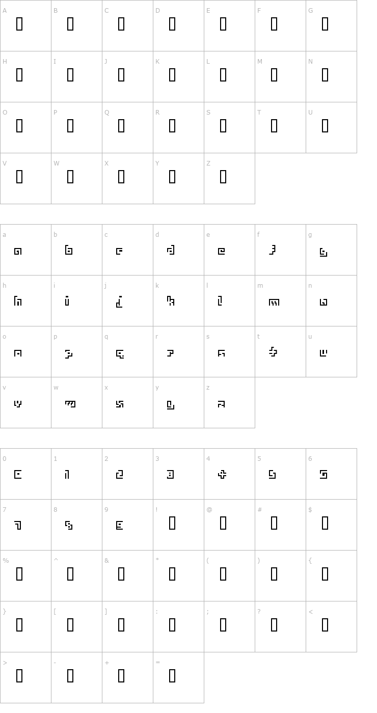 Character Map Maze91 Font