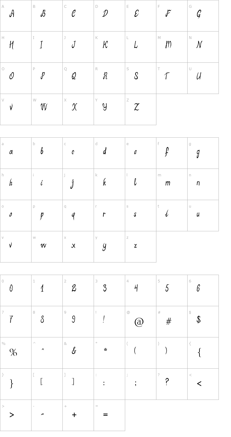 Character Map MB ElvenType Font