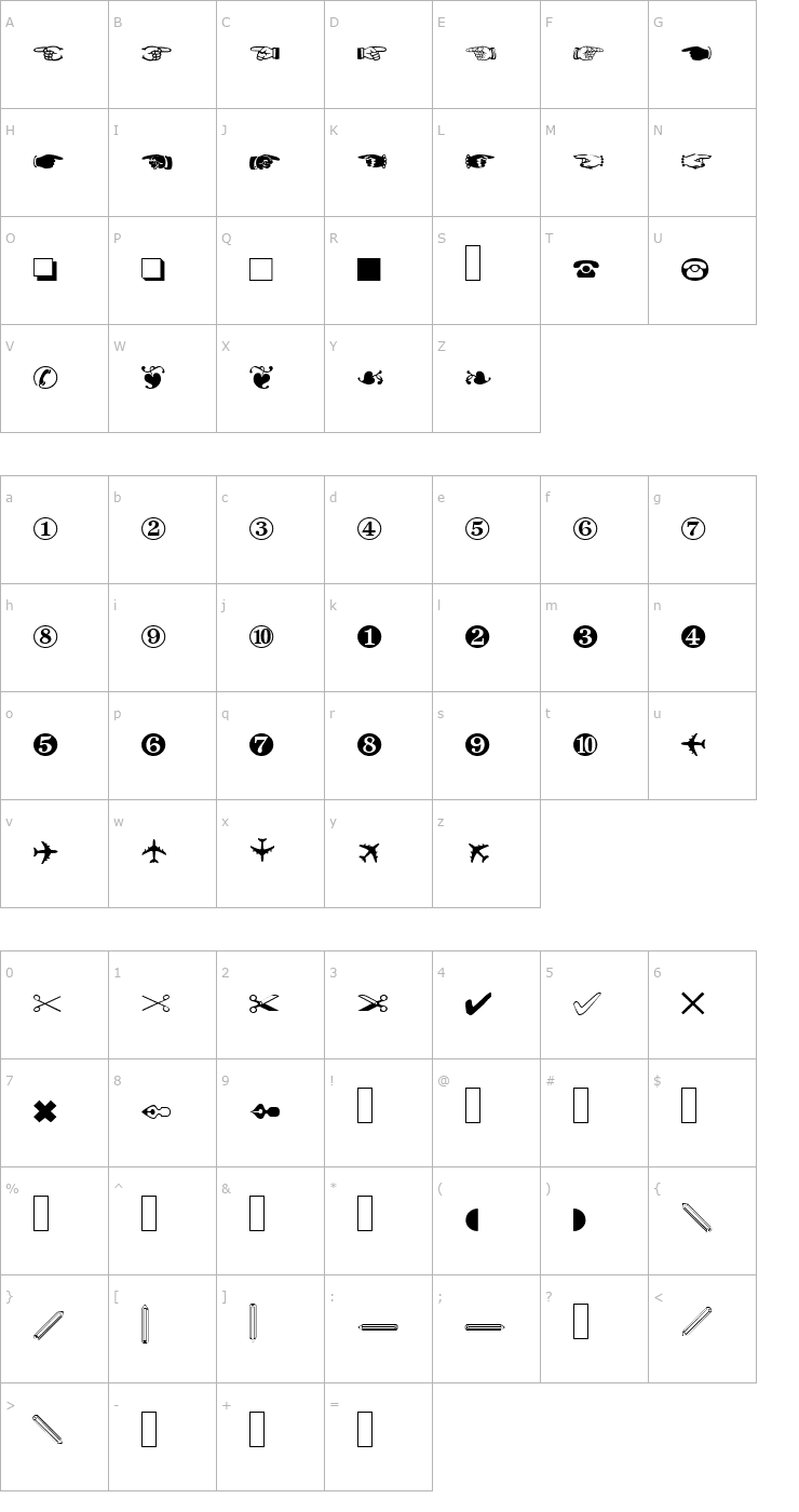 Character Map MC Gadget Font