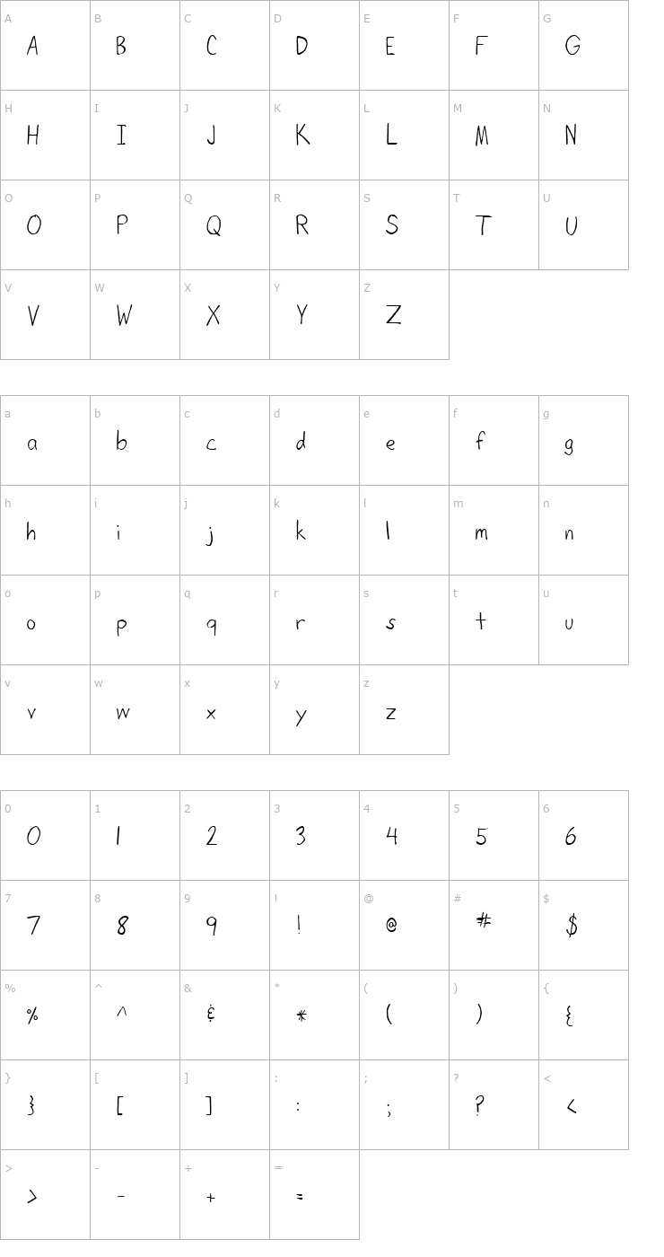 Character Map Mc Regular Font