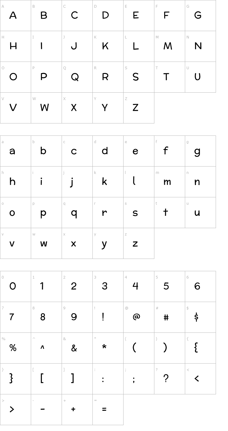Character Map McLaren Font