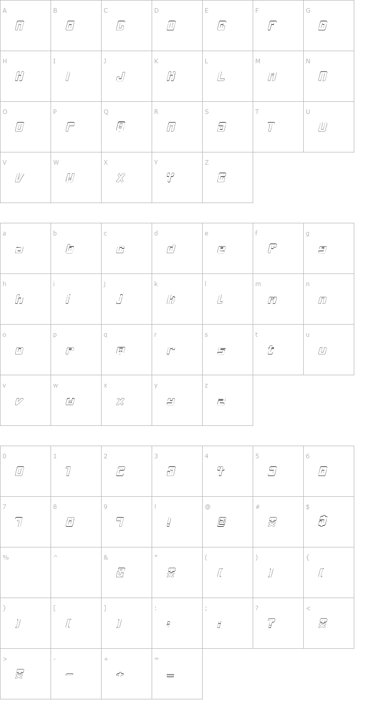Character Map McLovin Font