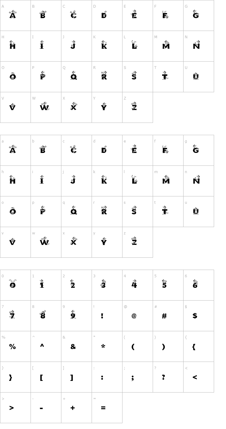 Character Map McZee Font