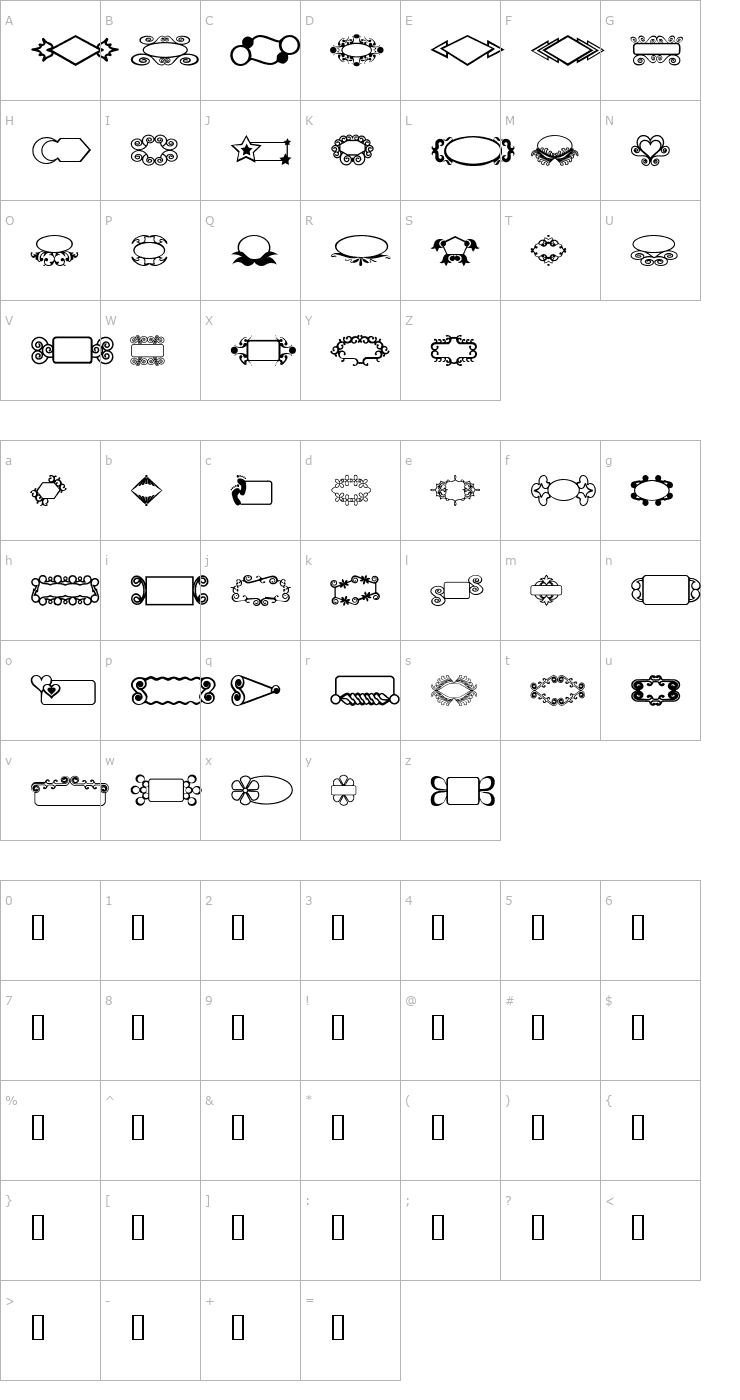 Character Map MDButton Mania Font