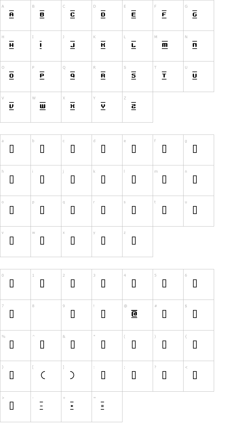 Character Map MDMA (beta) Font
