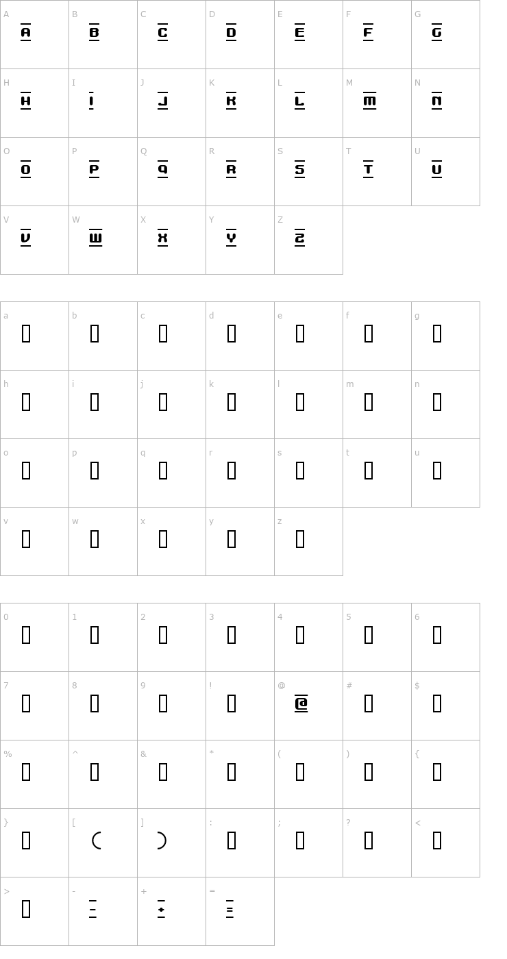 Character Map MDMA Font