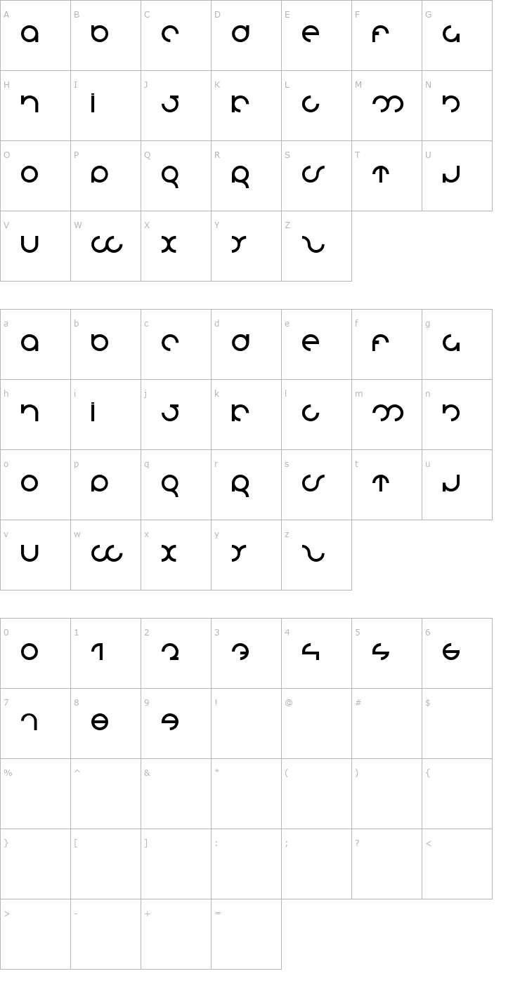 Character Map MDRS-FD01 Font