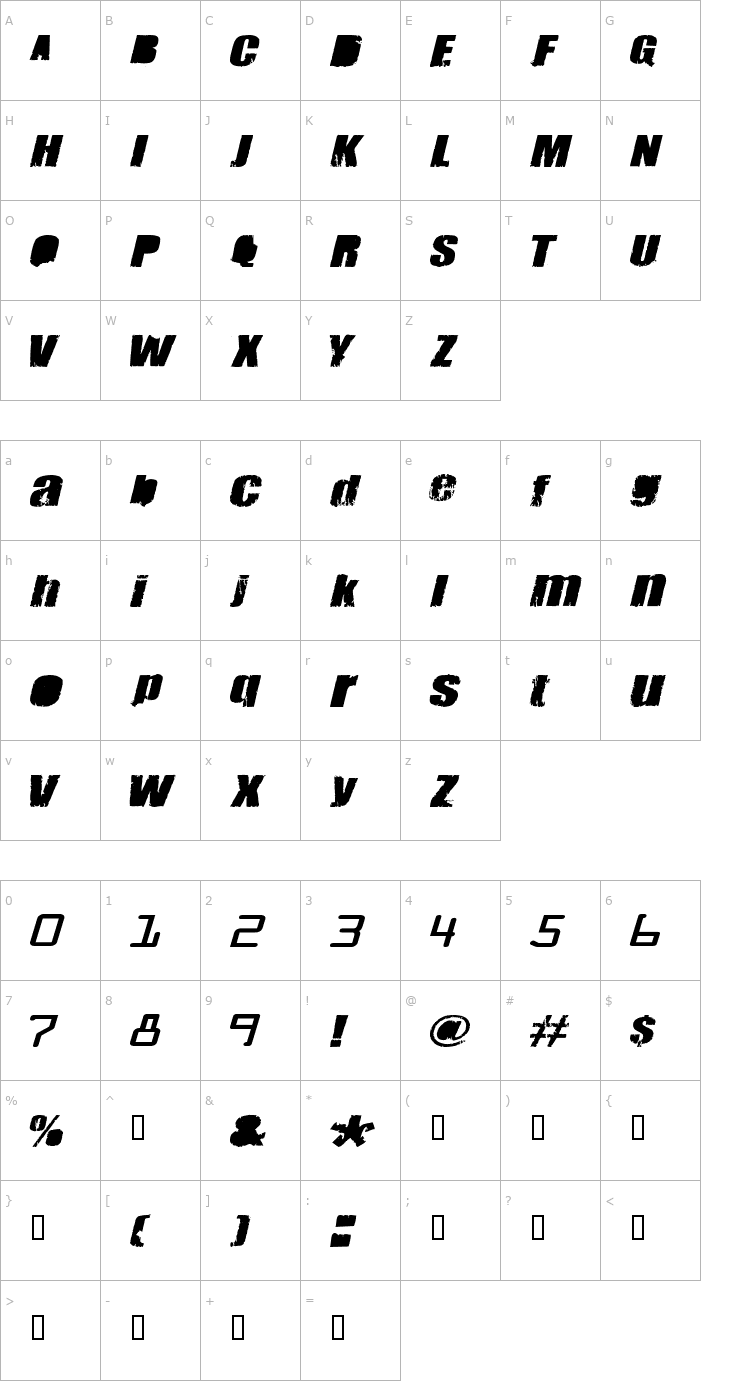 Character Map Meanies Font