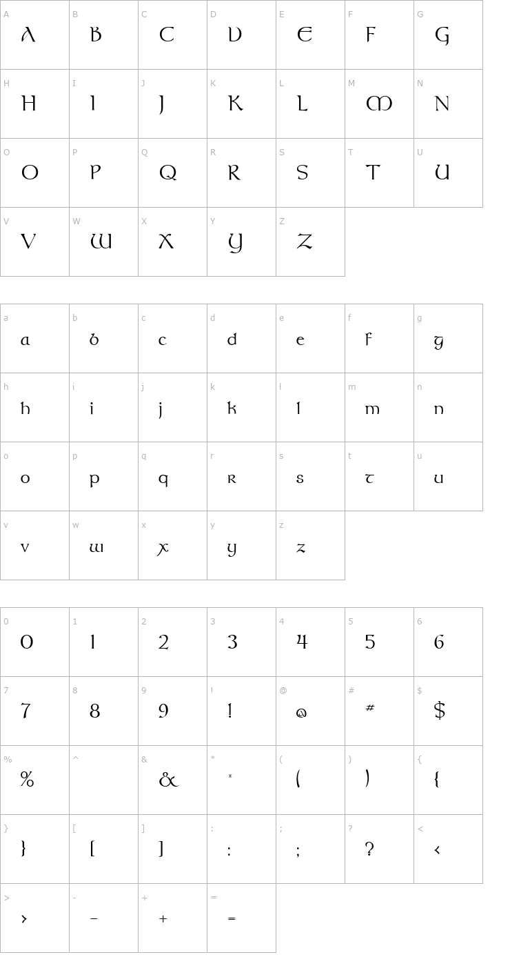 Character Map Meath FLF Font