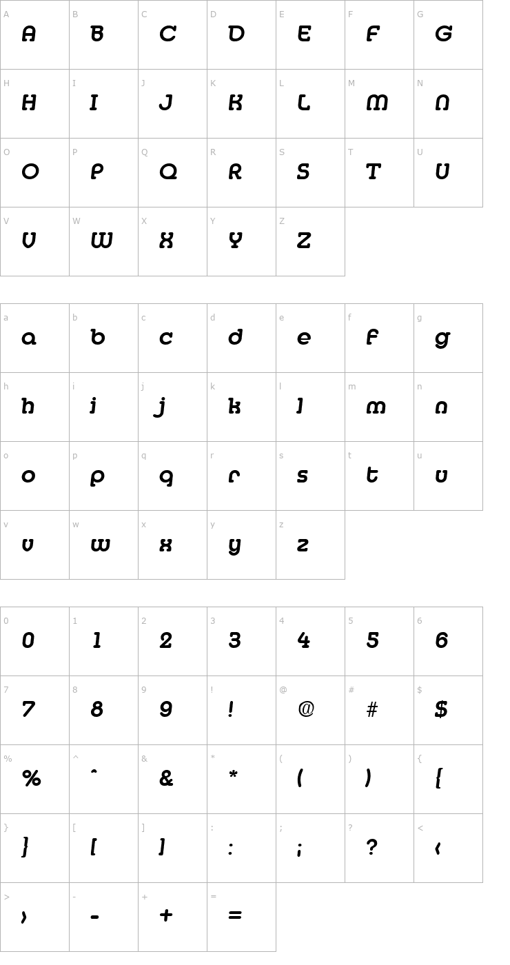 Character Map Media-DemiBoldIta Font