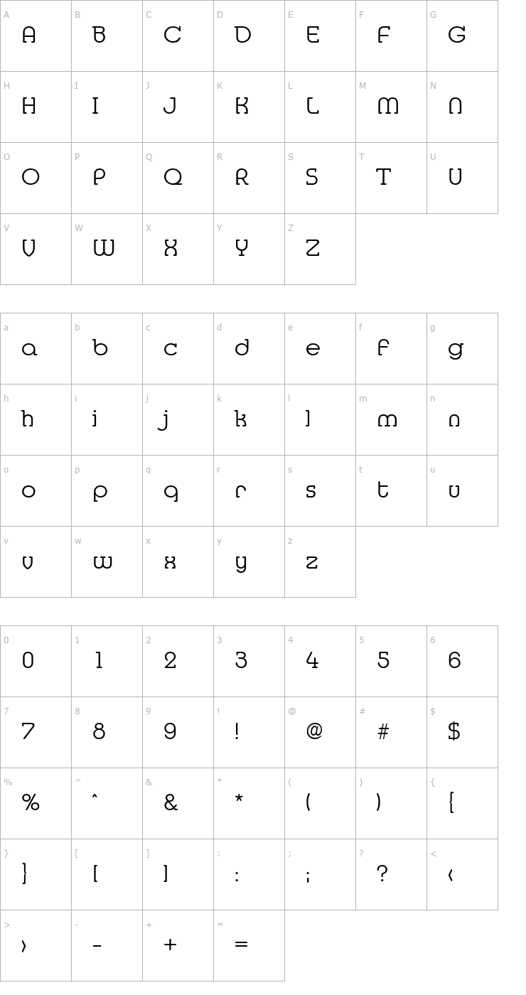 Character Map Media-Light Font