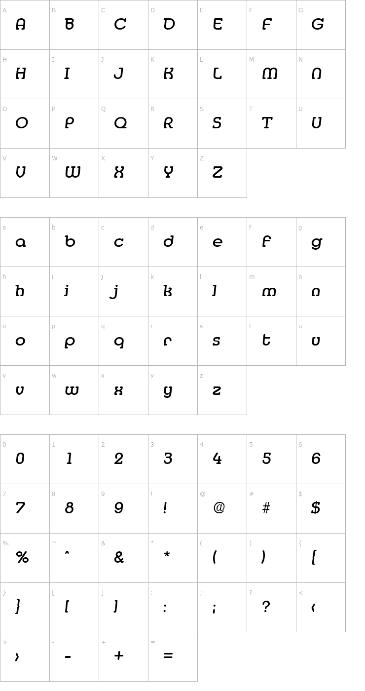 Character Map Media-MediumIta Font