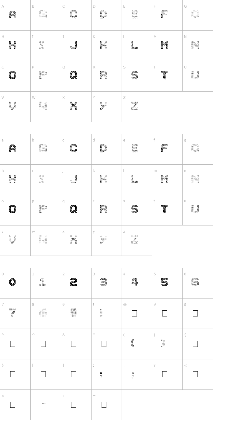 Character Map MedicationNeeded Font