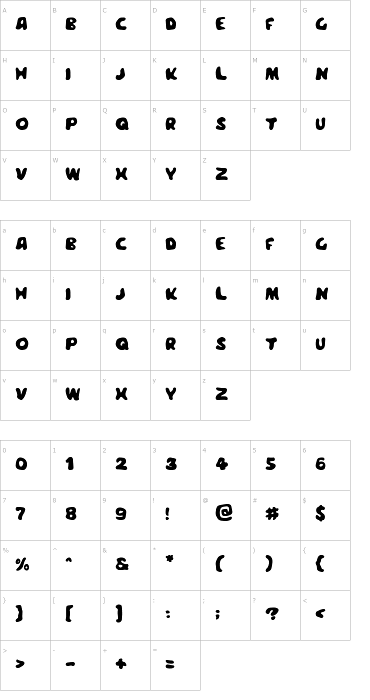 Character Map Meegoreng Font