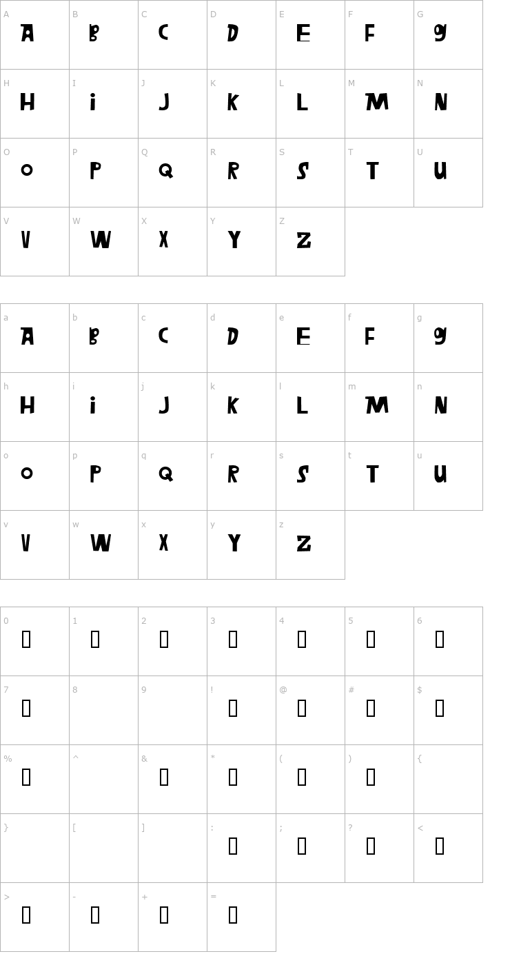 Character Map Megafon Font