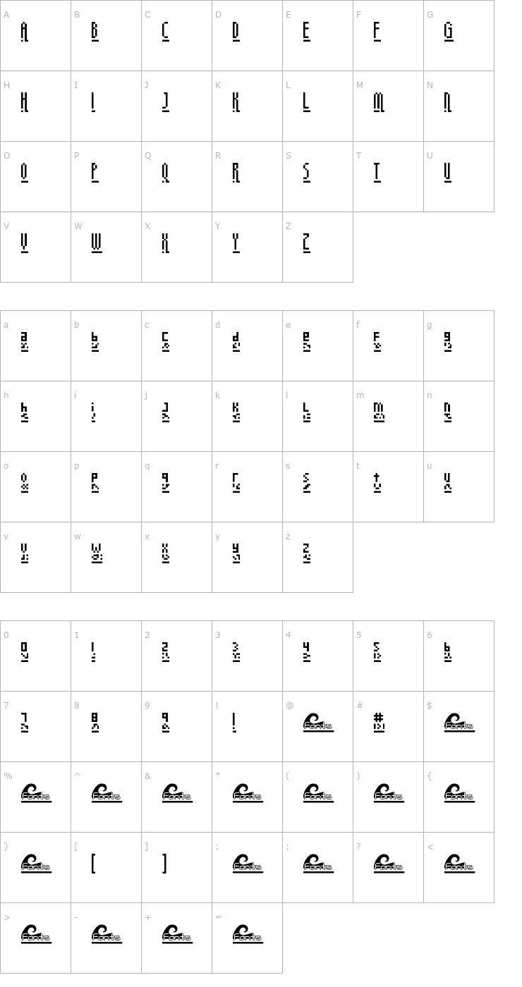 Character Map megapixel Font