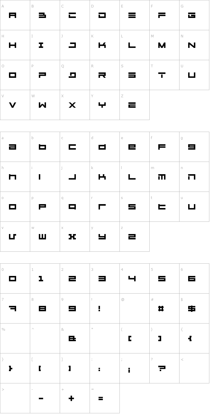 Character Map Megaton Extras Font