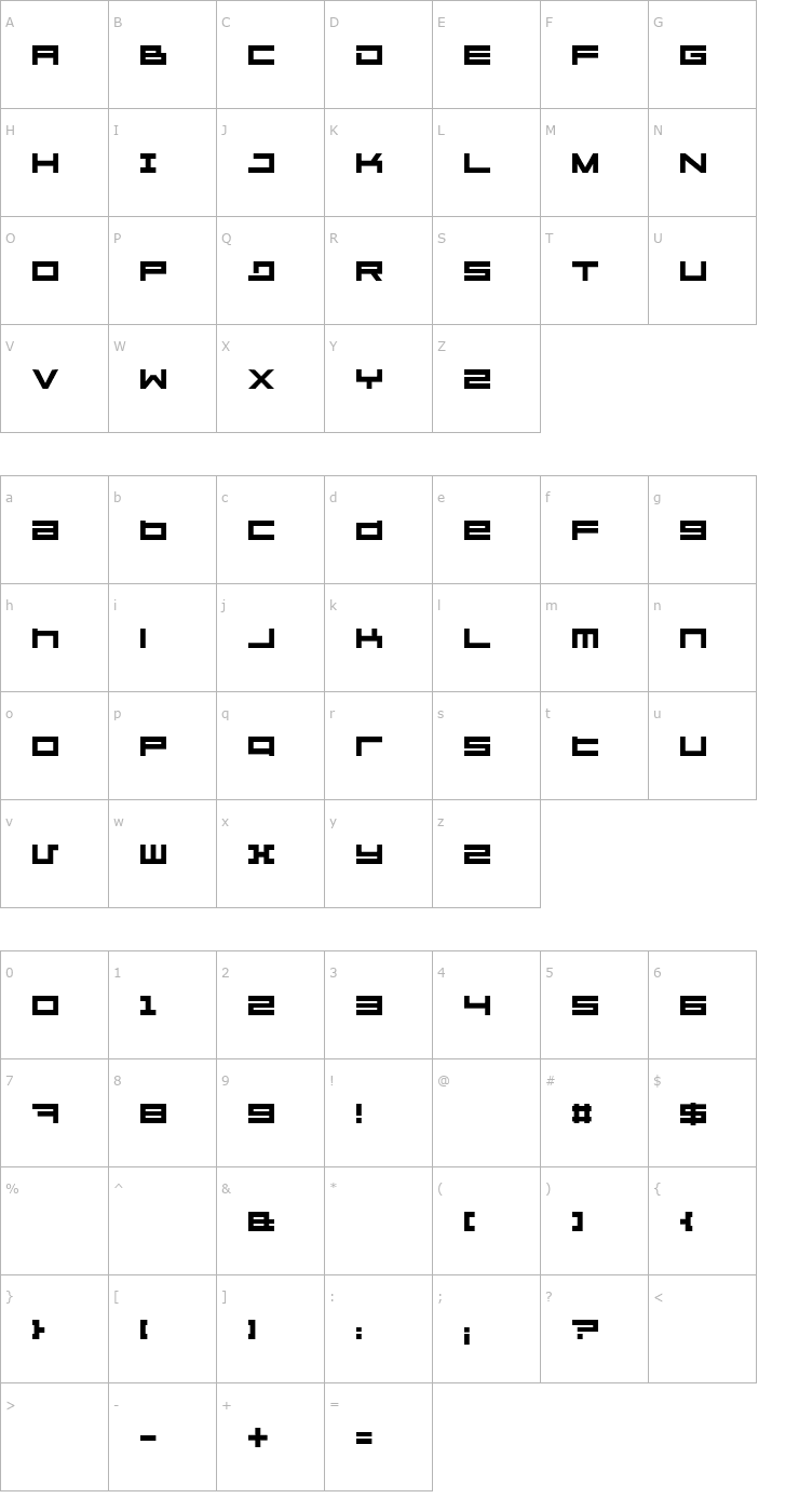 Character Map Megaton Font