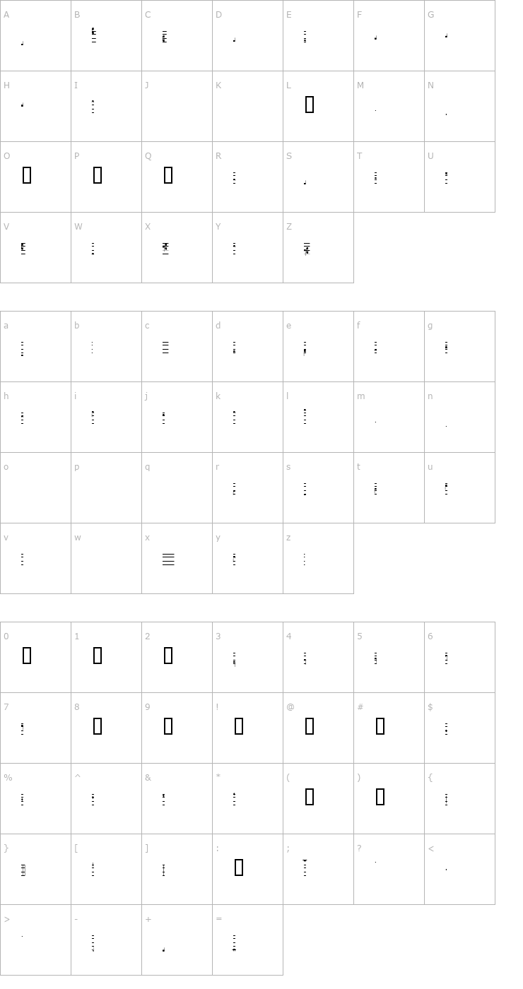 Character Map Meinrad Test T Font