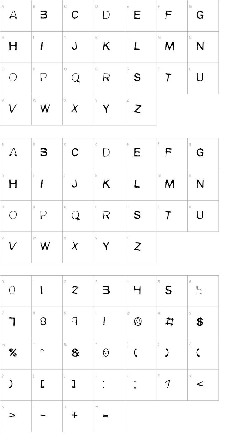 Character Map Meiry Font