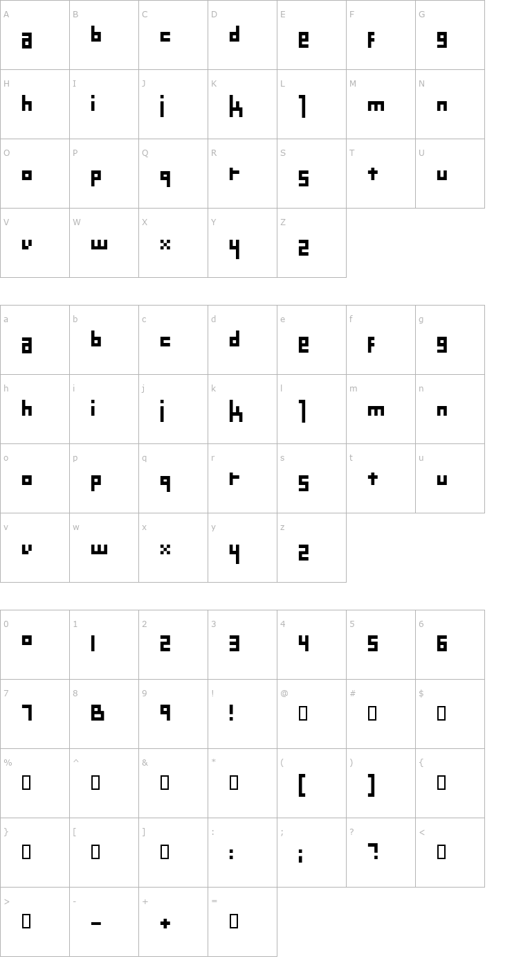 Character Map Mekanek Font