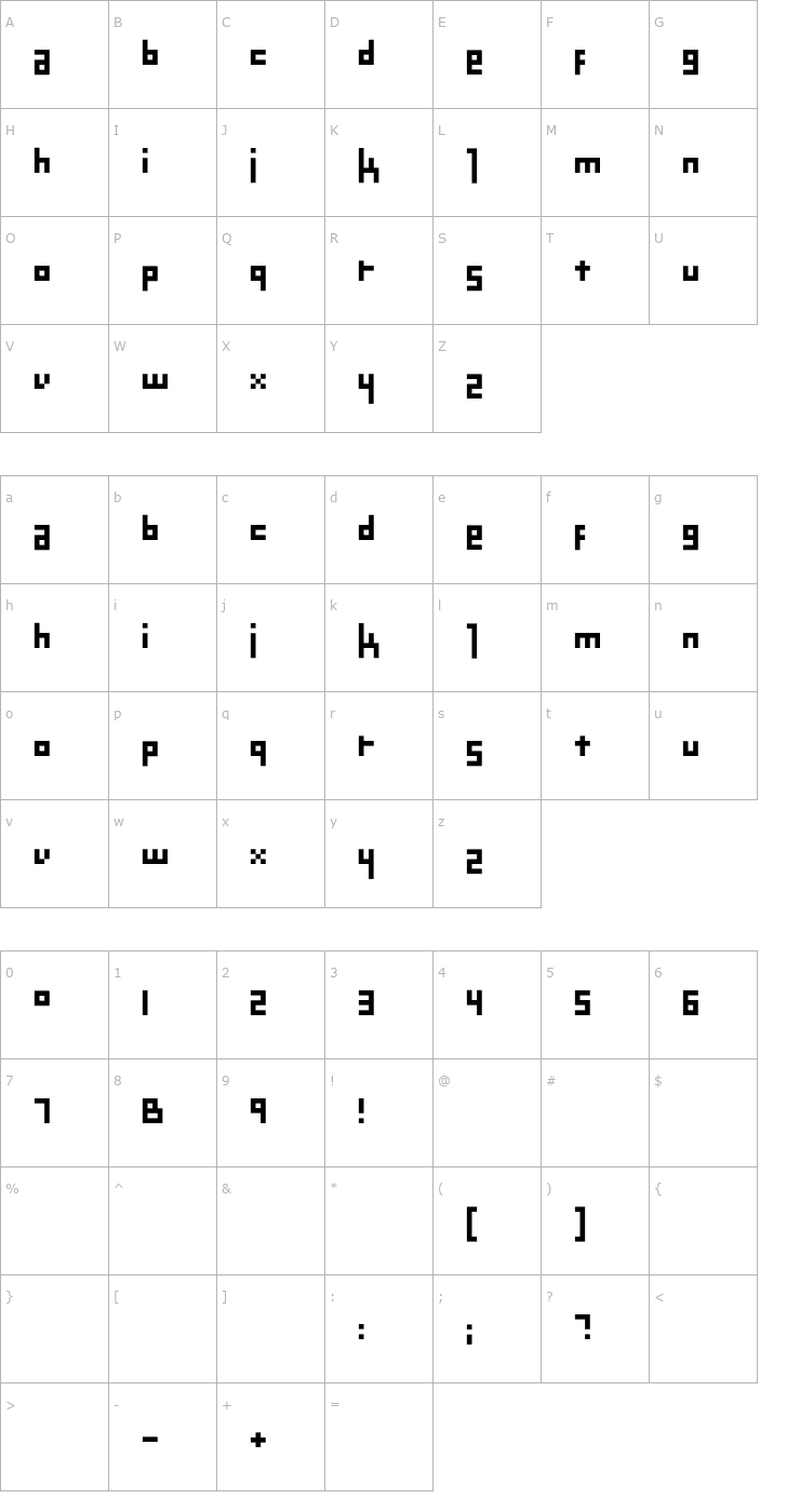 Character Map Mekanek OTF Font