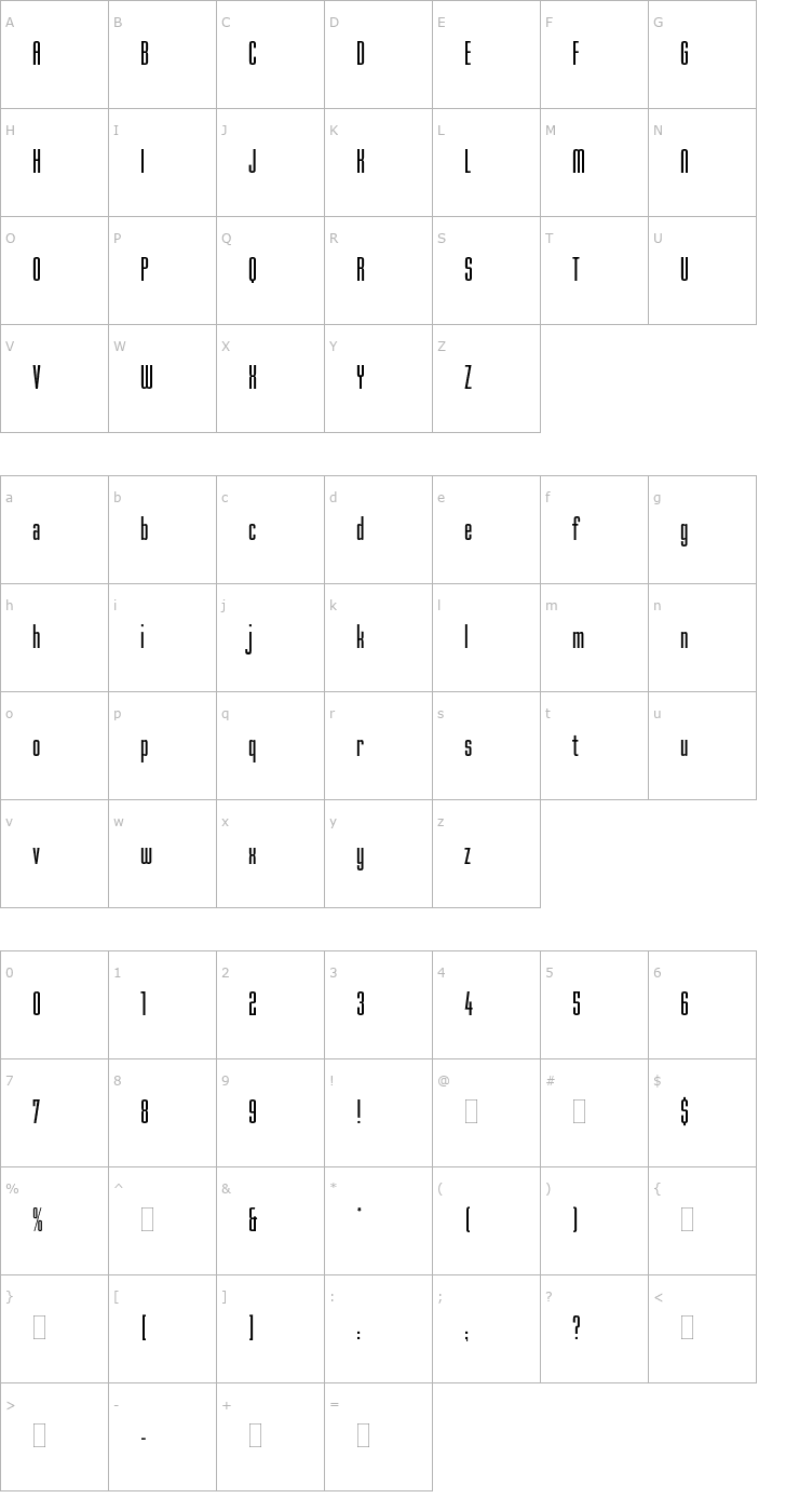 Character Map MekanikPlain Font